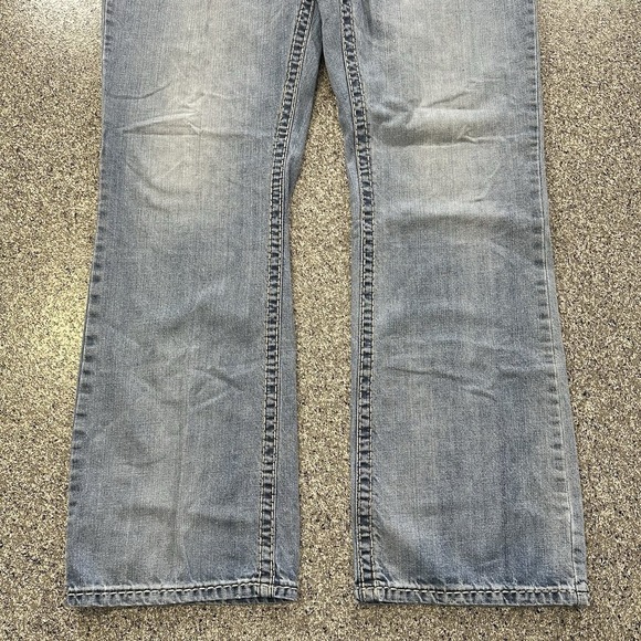 Rock 47 Wrangler Jeans Mens 40x36 Slim Boot Thick Stitch Western Cowboy Light - Picture 3 of 9